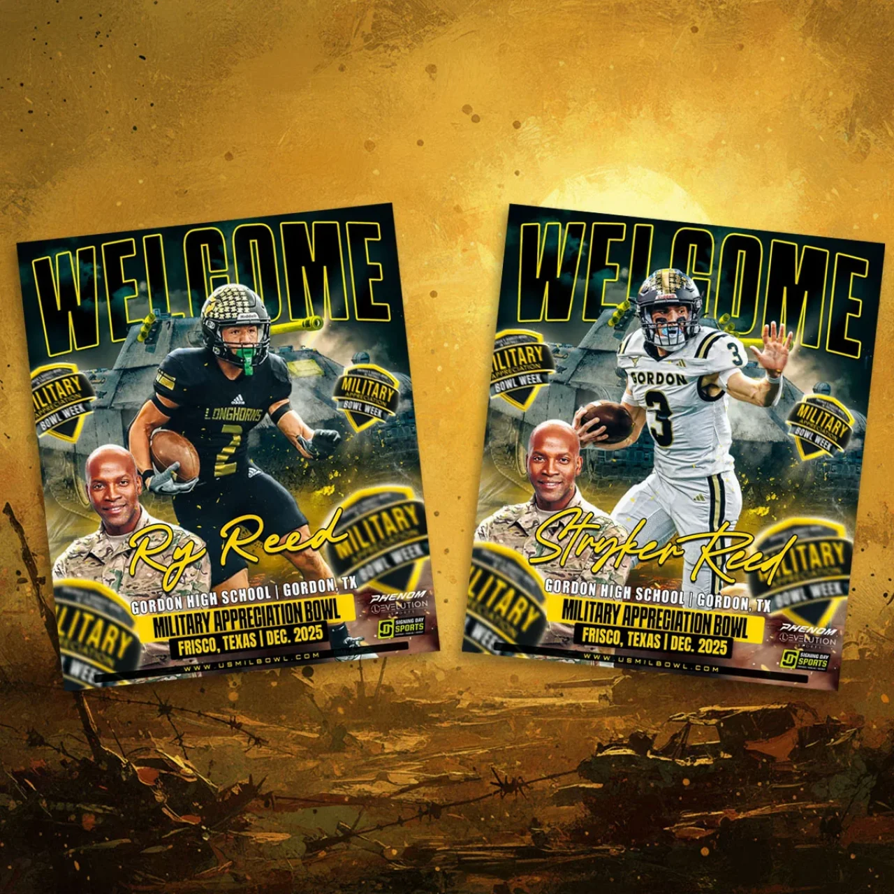 Two Gordon Players in the Military Appreciation Bowl