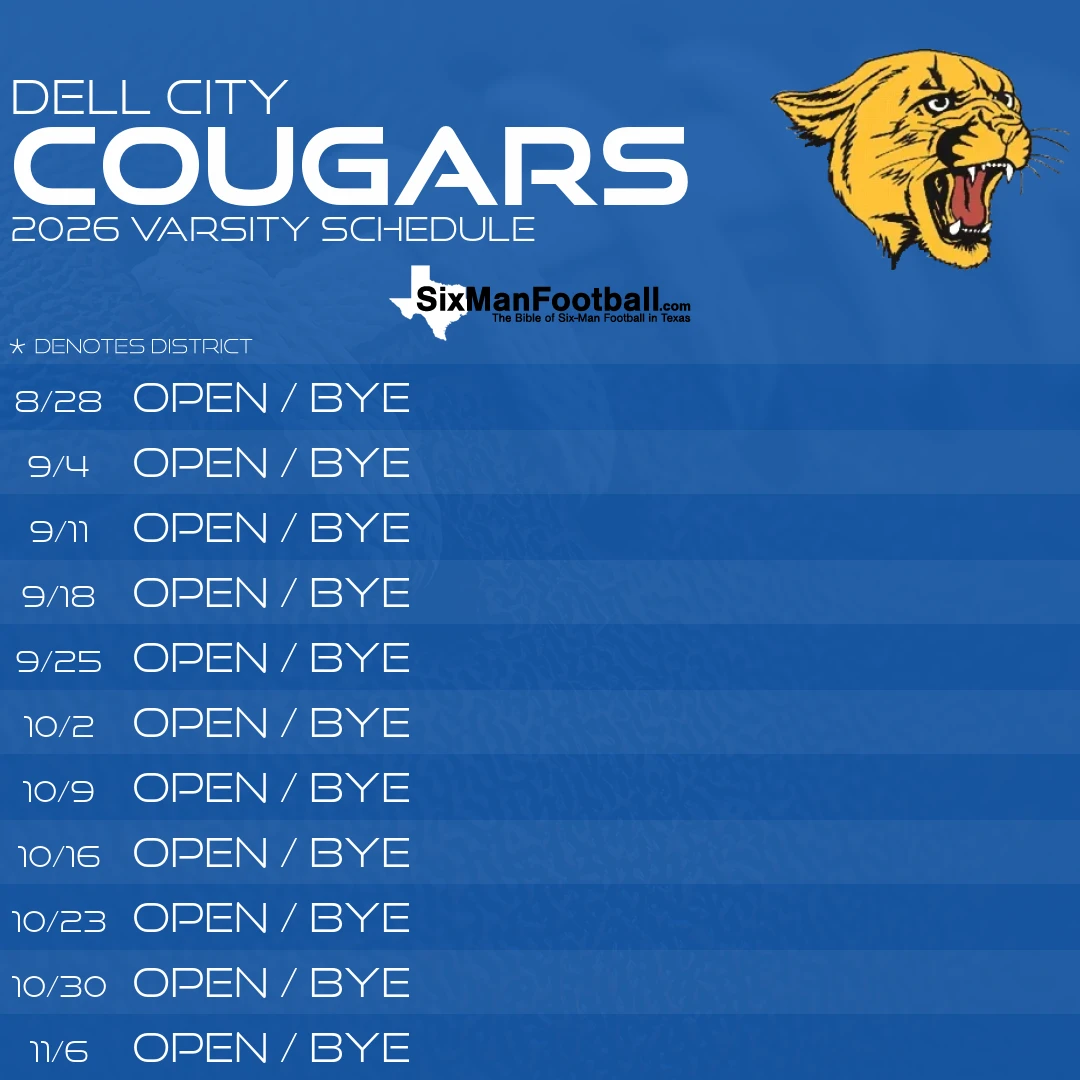 Dell City Cougars 2026 football schedule