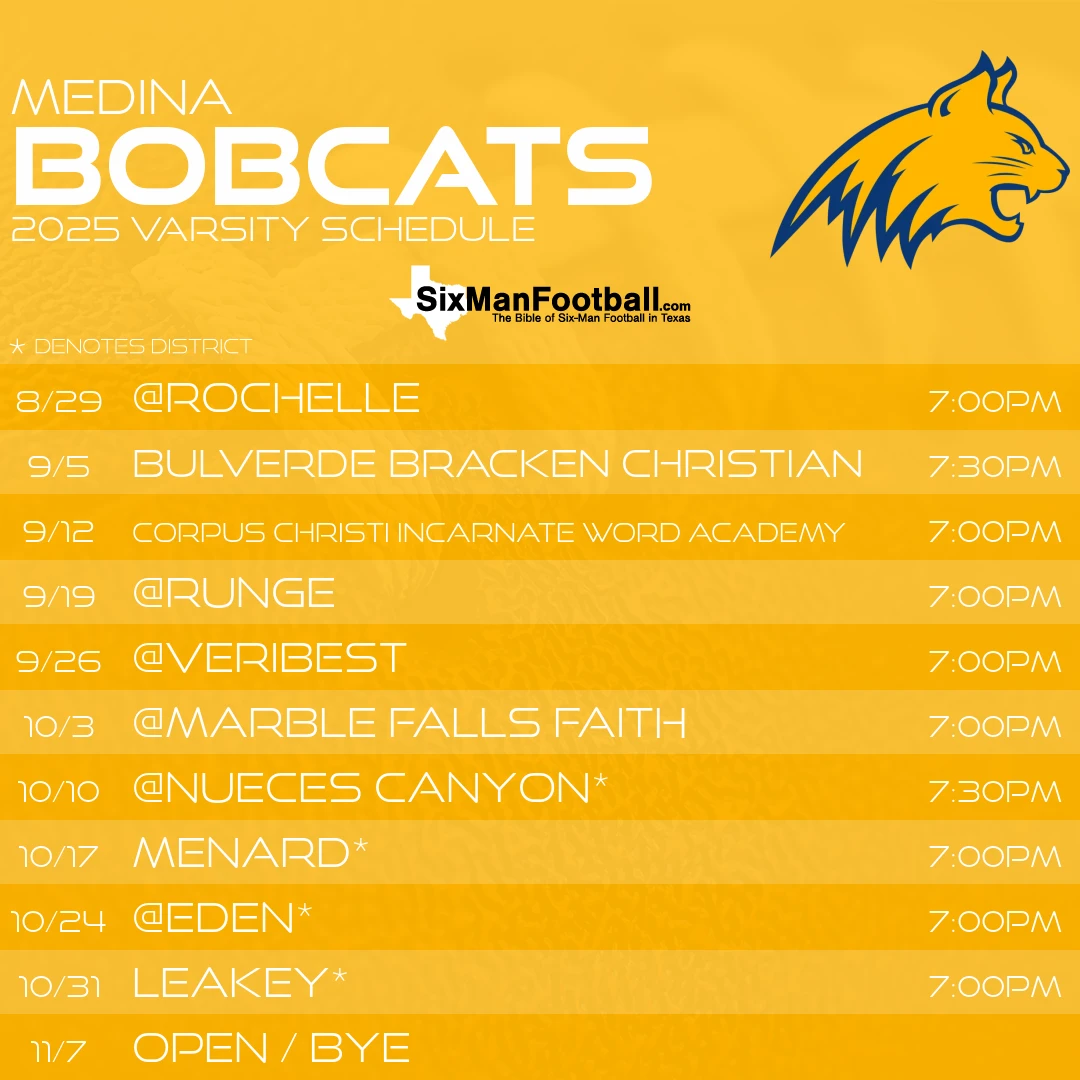 Medina Bobcats 2025 football schedule