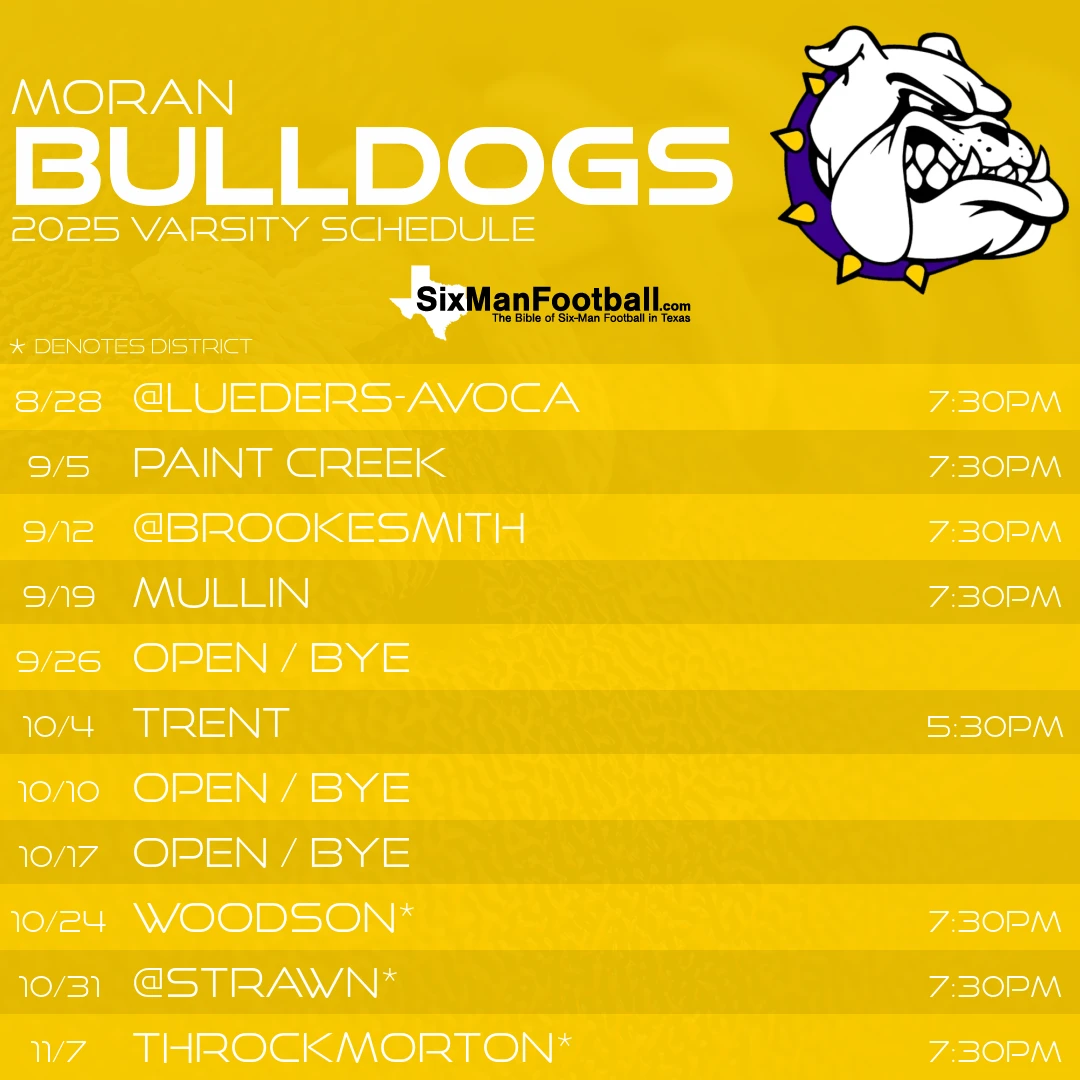 Moran Bulldogs 2025 football schedule
