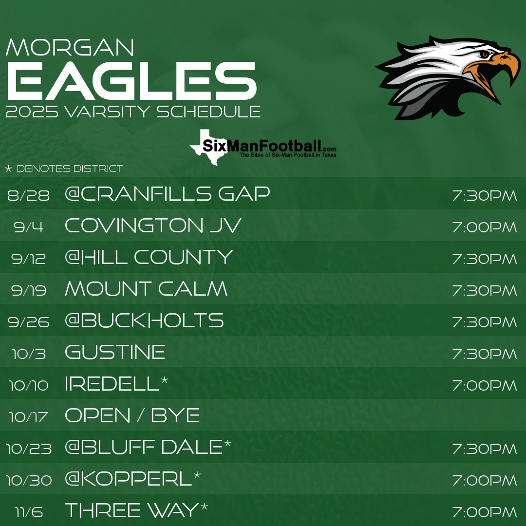 Morgan Eagles 2025 football schedule