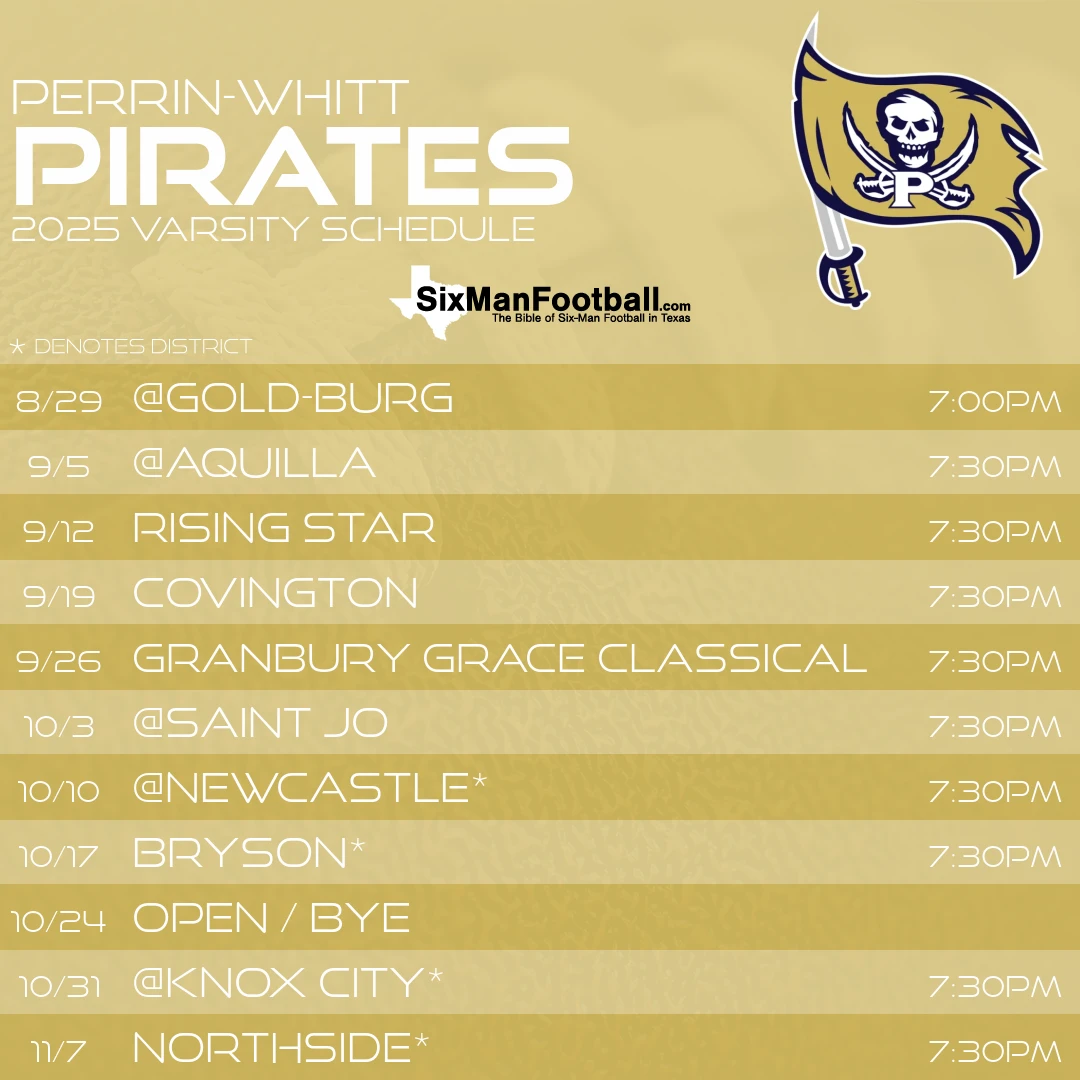 Perrin-Whitt Pirates 2025 football schedule