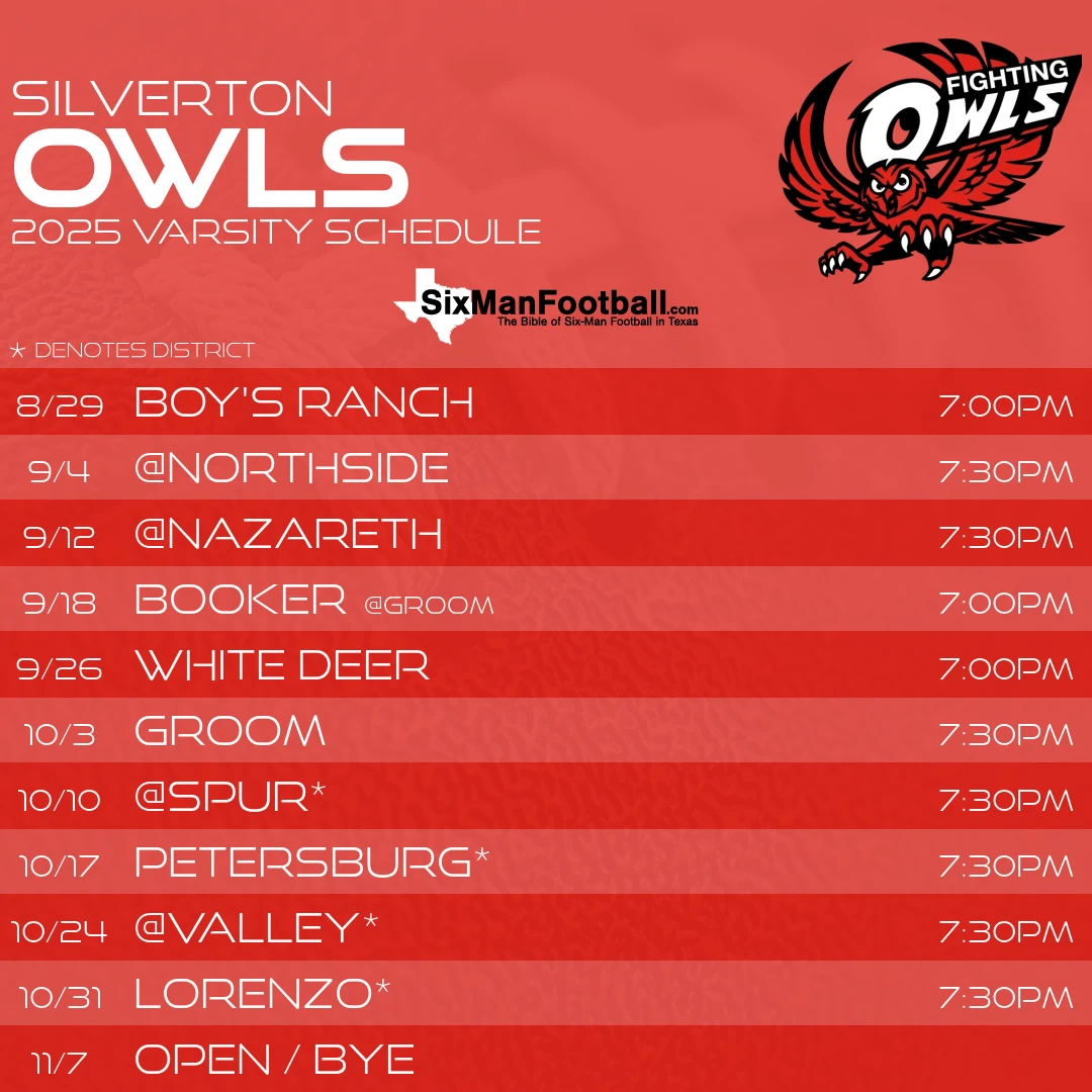 Silverton Owls 2025 football schedule