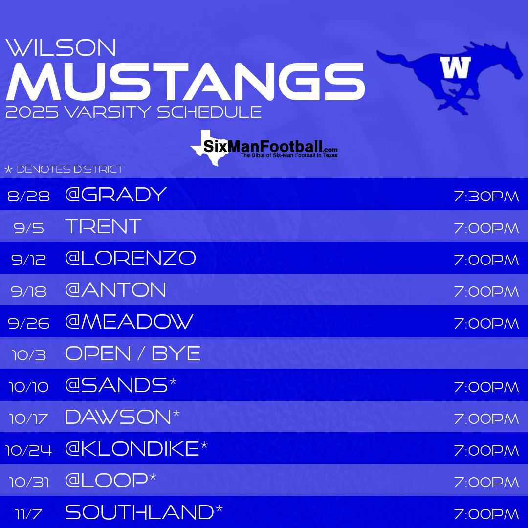 Wilson Mustangs 2025 football schedule
