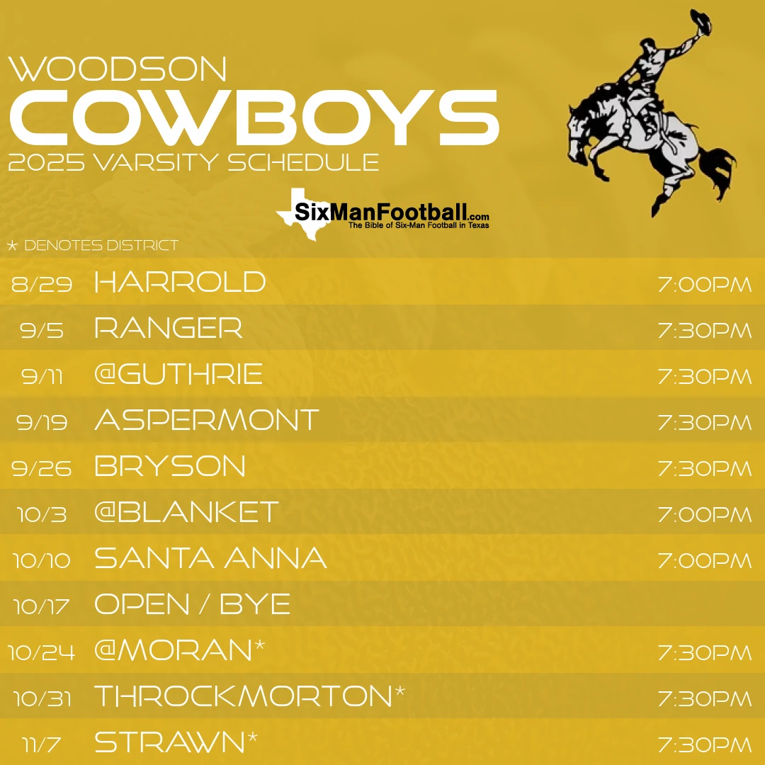 Woodson Cowboys 2025 football schedule