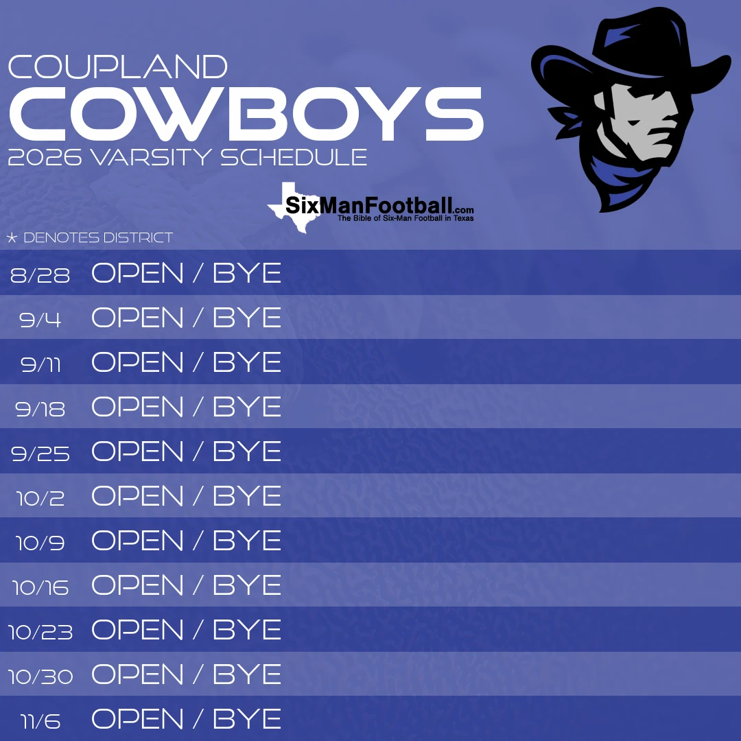 Coupland Cowboys 2026 football schedule