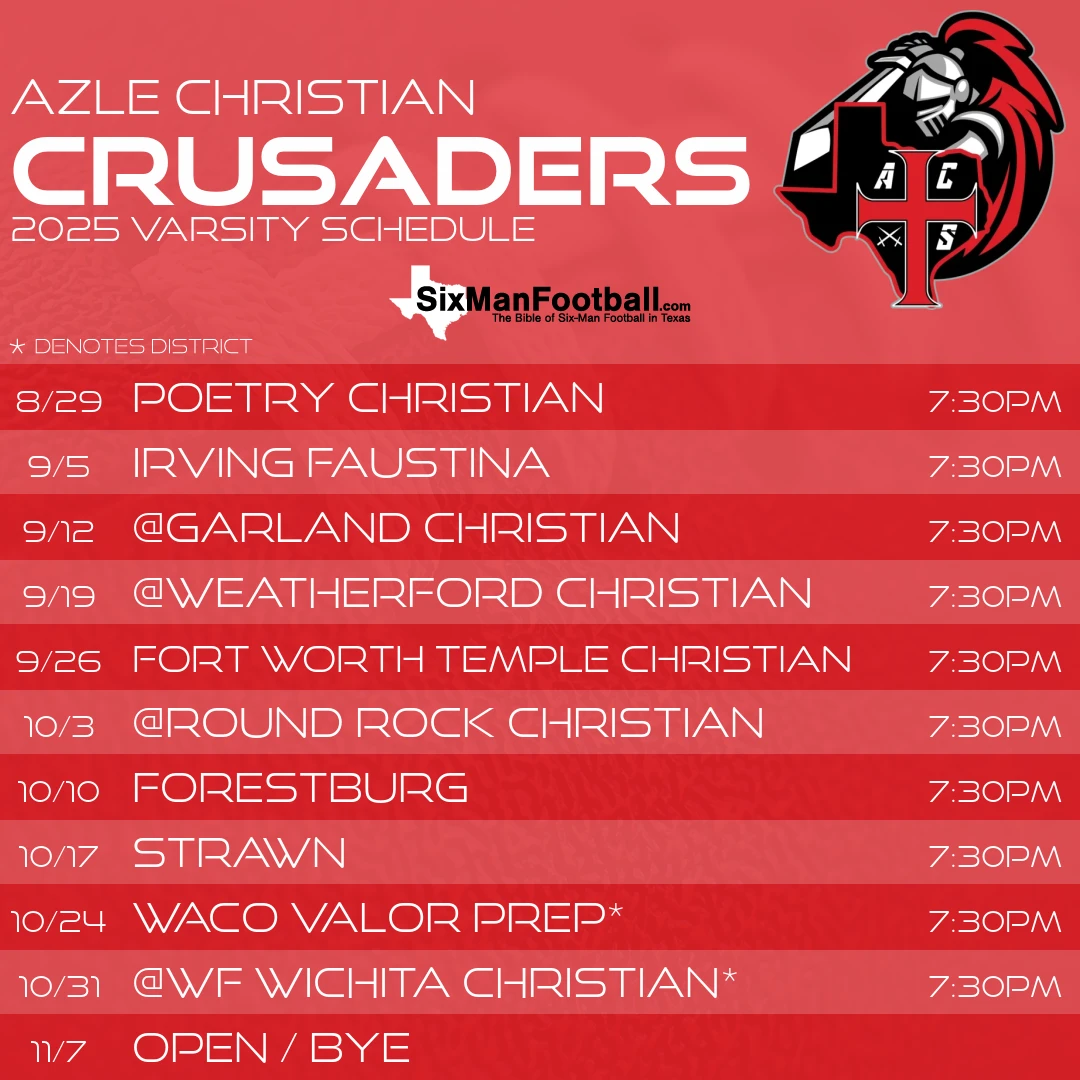 Azle Christian Crusaders 2025 football schedule
