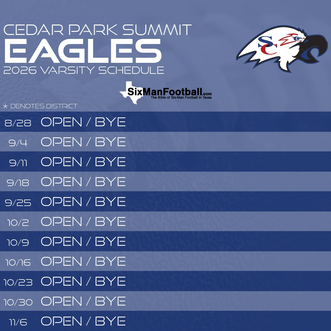 Cedar Park Summit Eagles 2026 football schedule