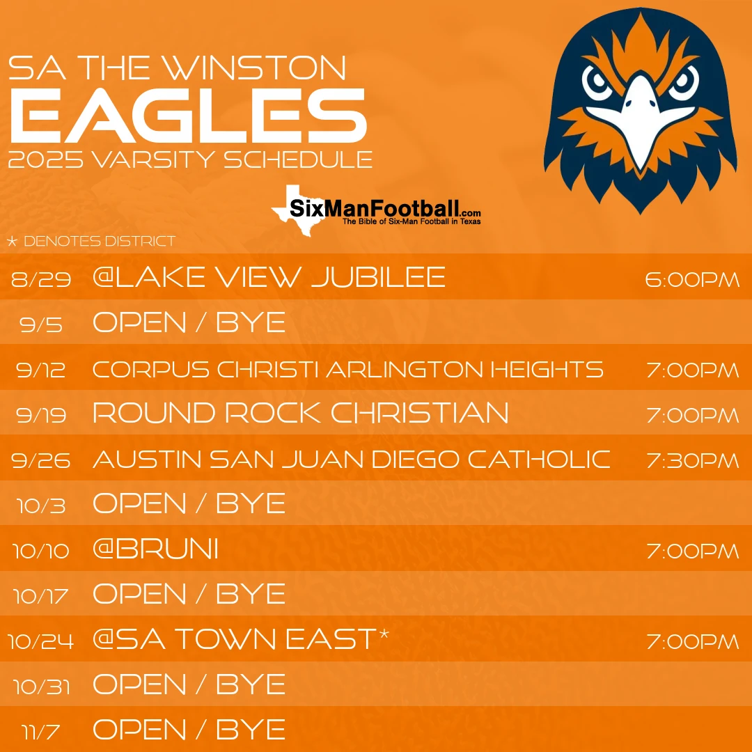 SA The Winston Eagles 2025 football schedule