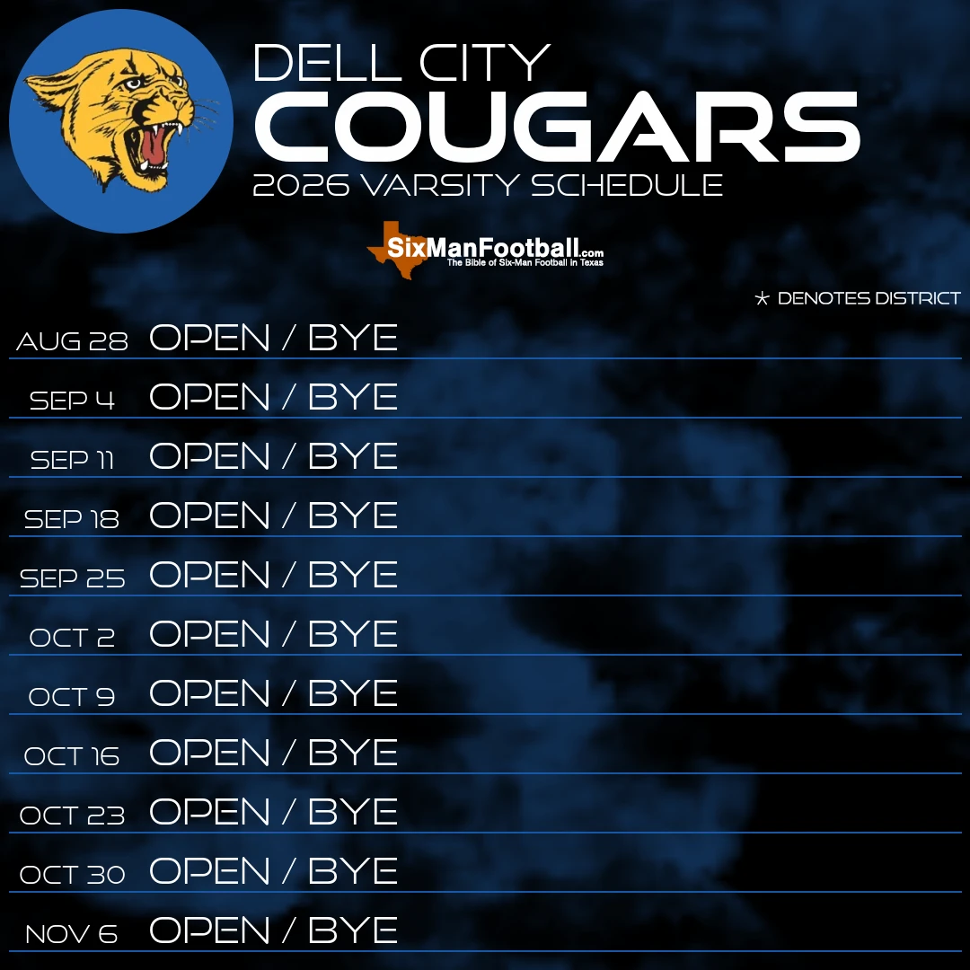 Dell City Cougars 2026 football schedule