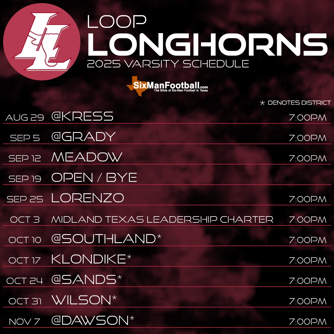 Loop Longhorns 2025 football schedule