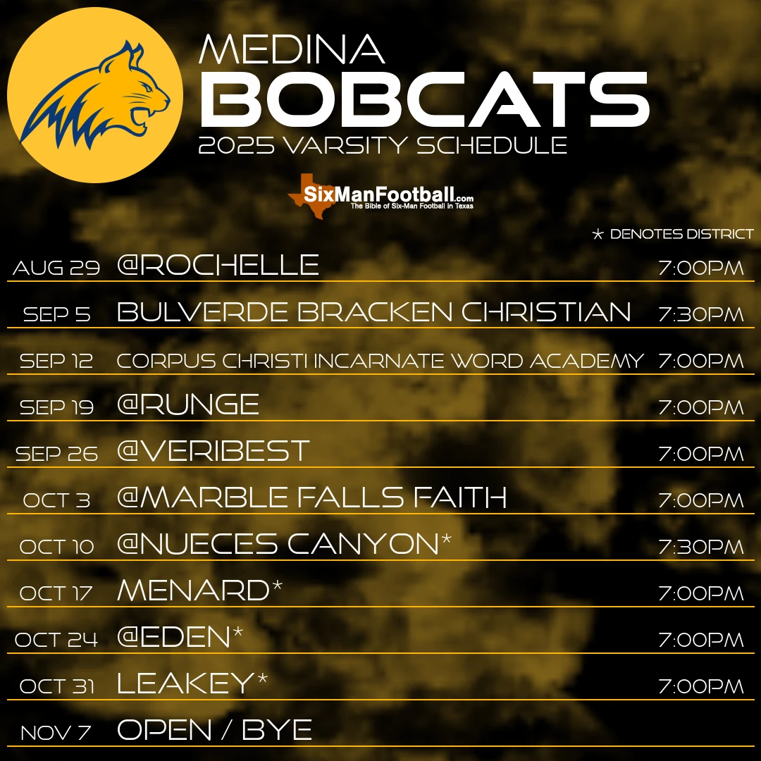 Medina Bobcats 2025 football schedule