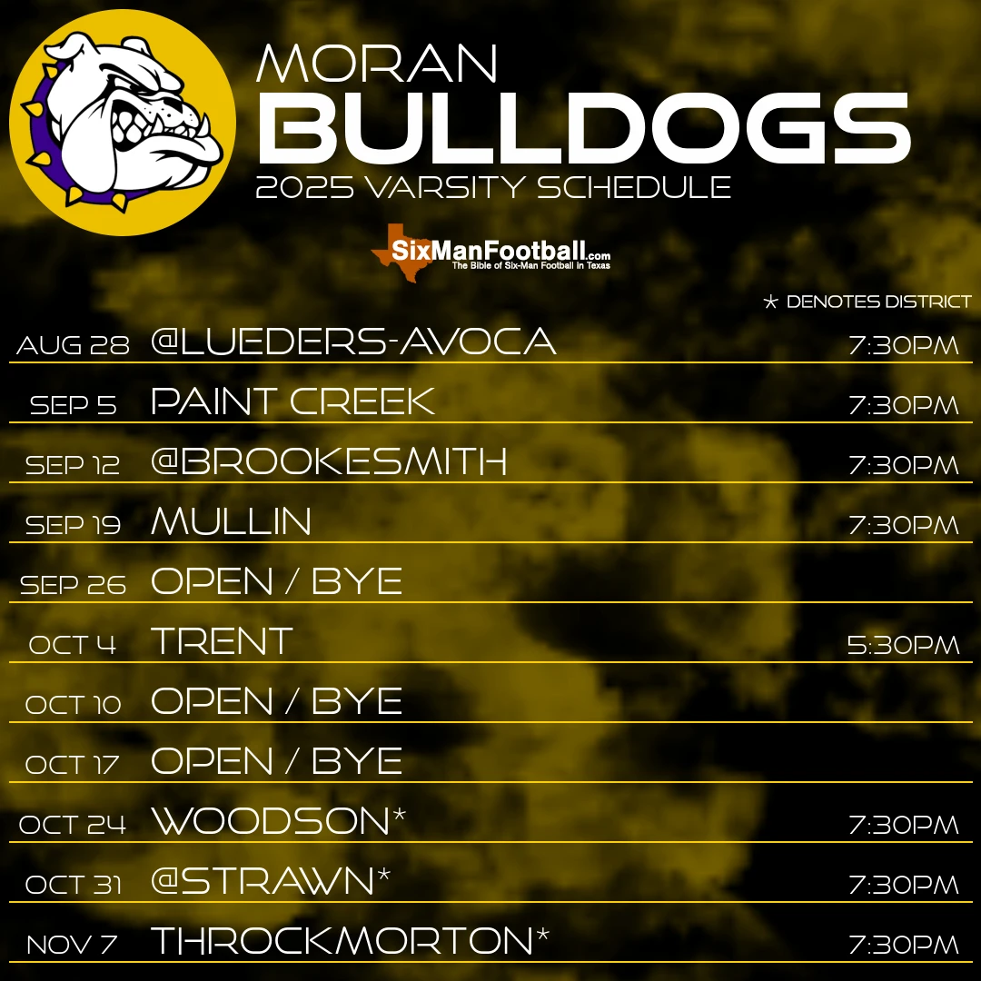 Moran Bulldogs 2025 football schedule