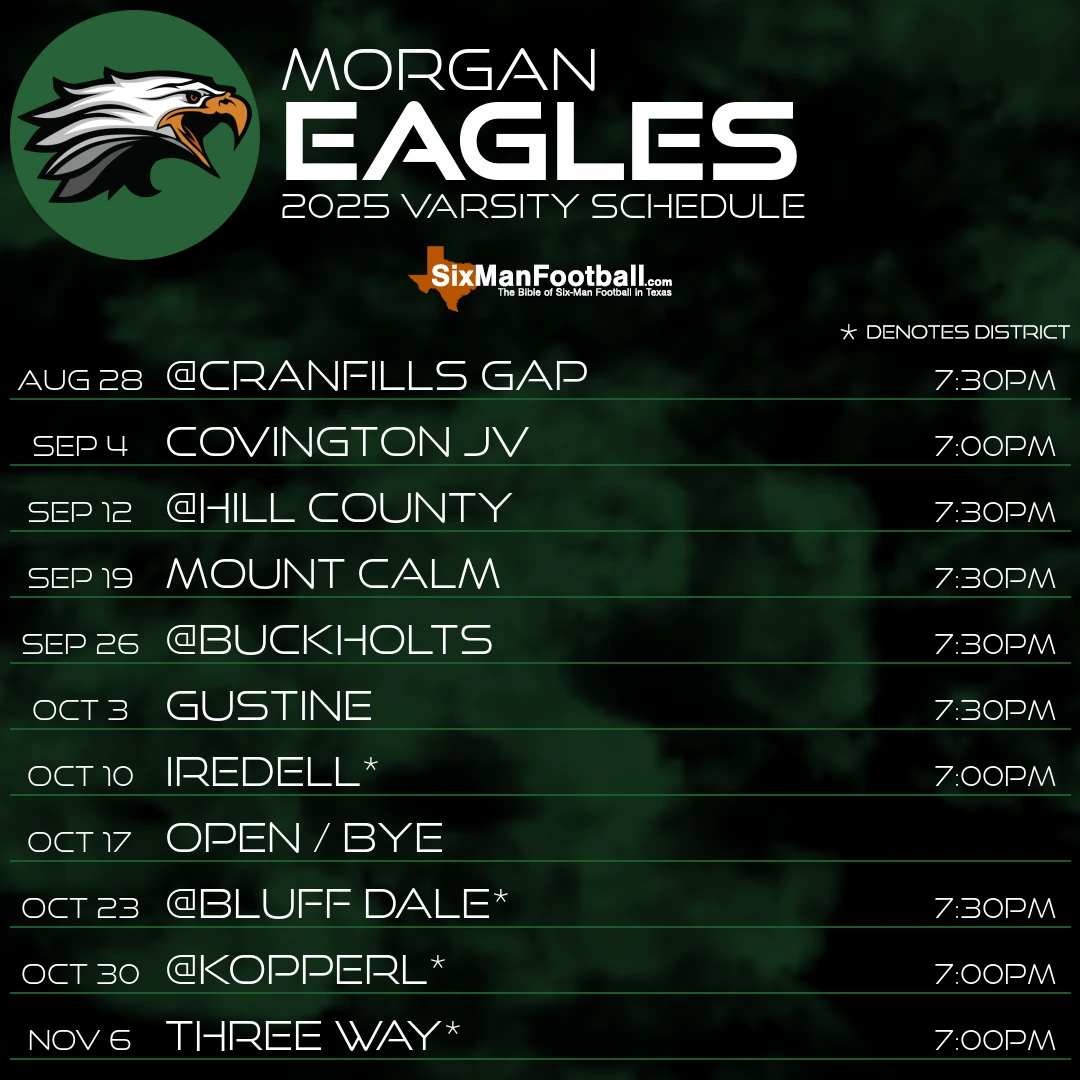 Morgan Eagles 2025 football schedule