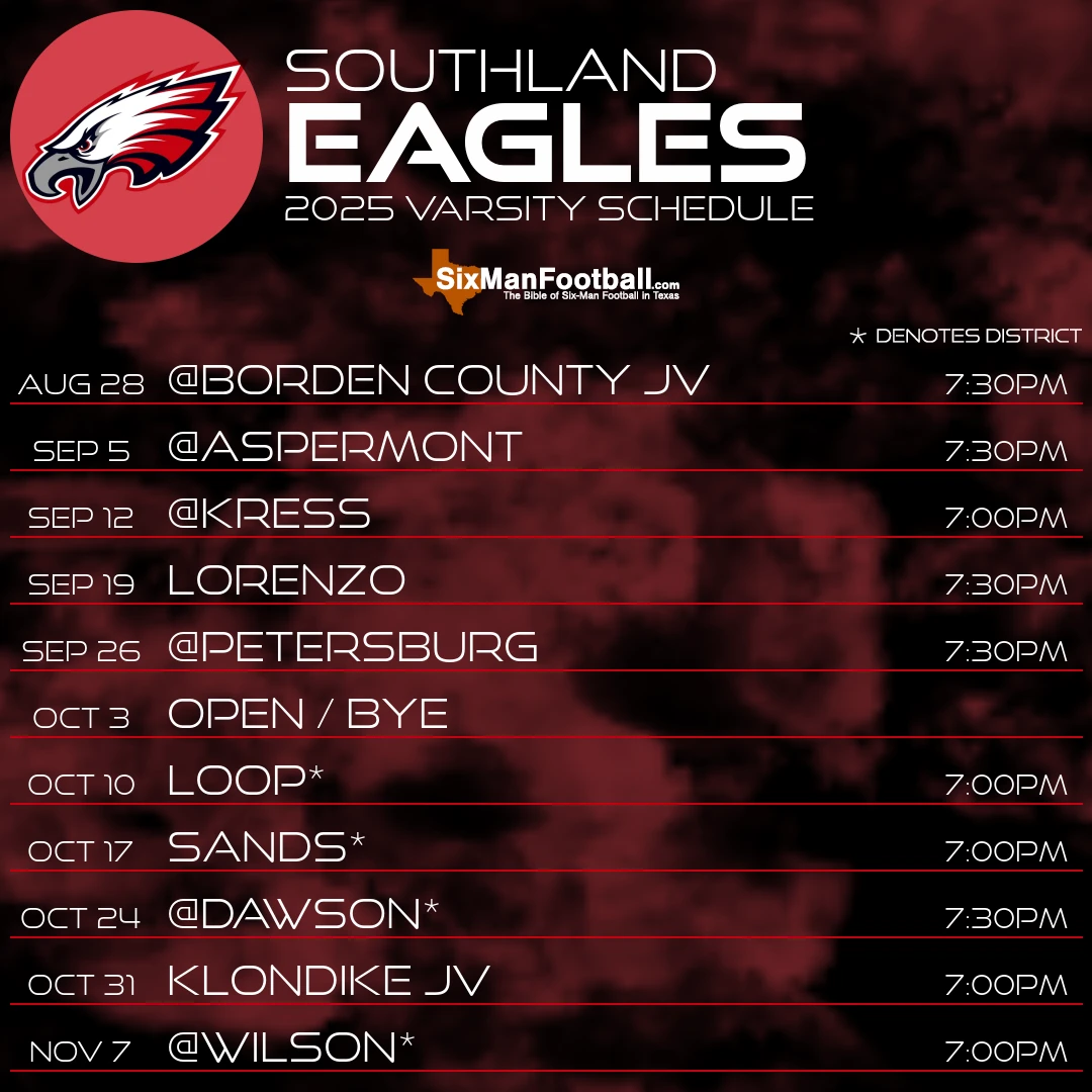 Southland Eagles 2025 football schedule