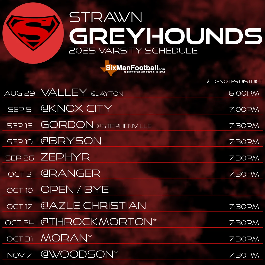 Strawn Greyhounds 2025 football schedule