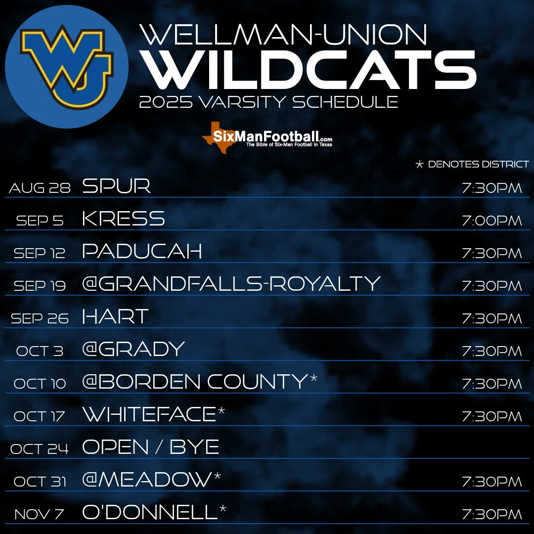 Wellman-Union Wildcats 2025 football schedule