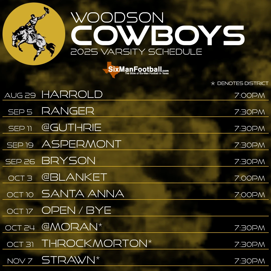Woodson Cowboys 2025 football schedule