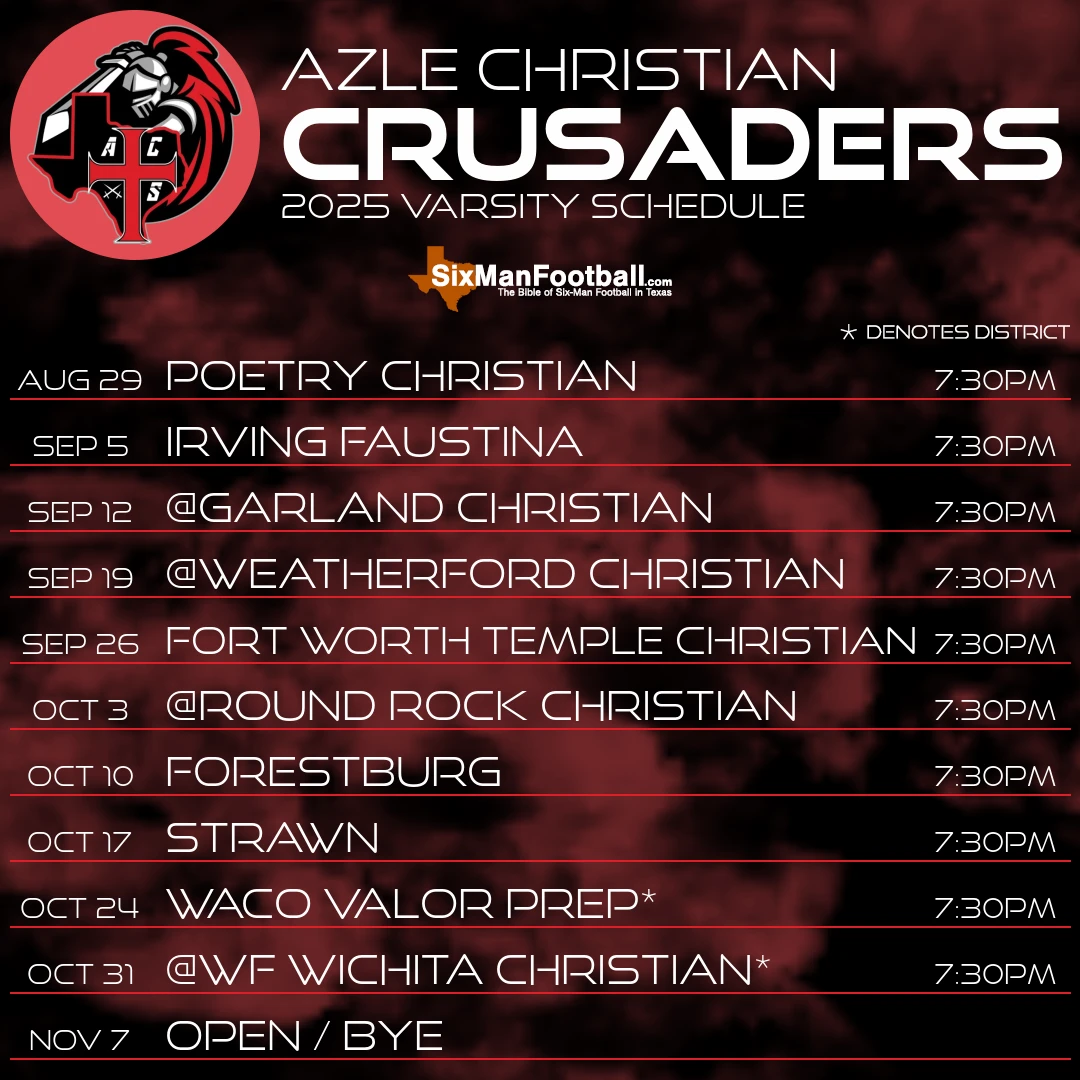 Azle Christian Crusaders 2025 football schedule