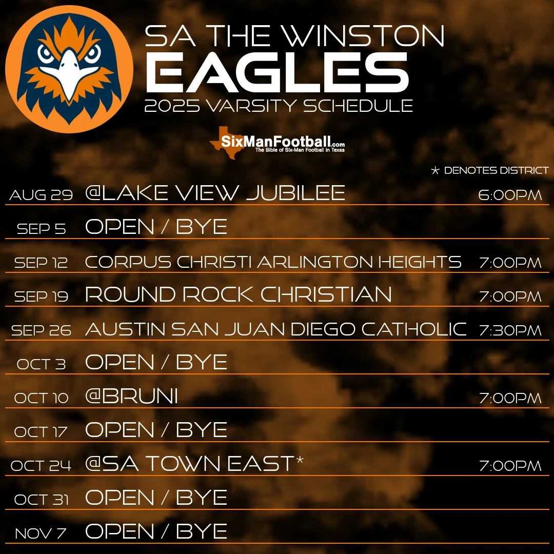 SA The Winston Eagles 2025 football schedule