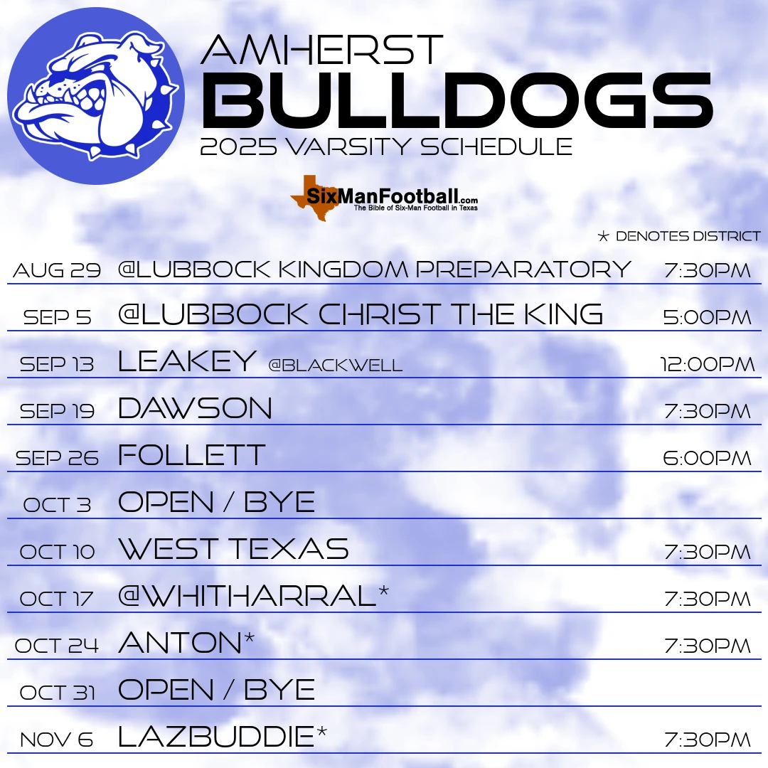 Amherst Bulldogs 2025 football schedule
