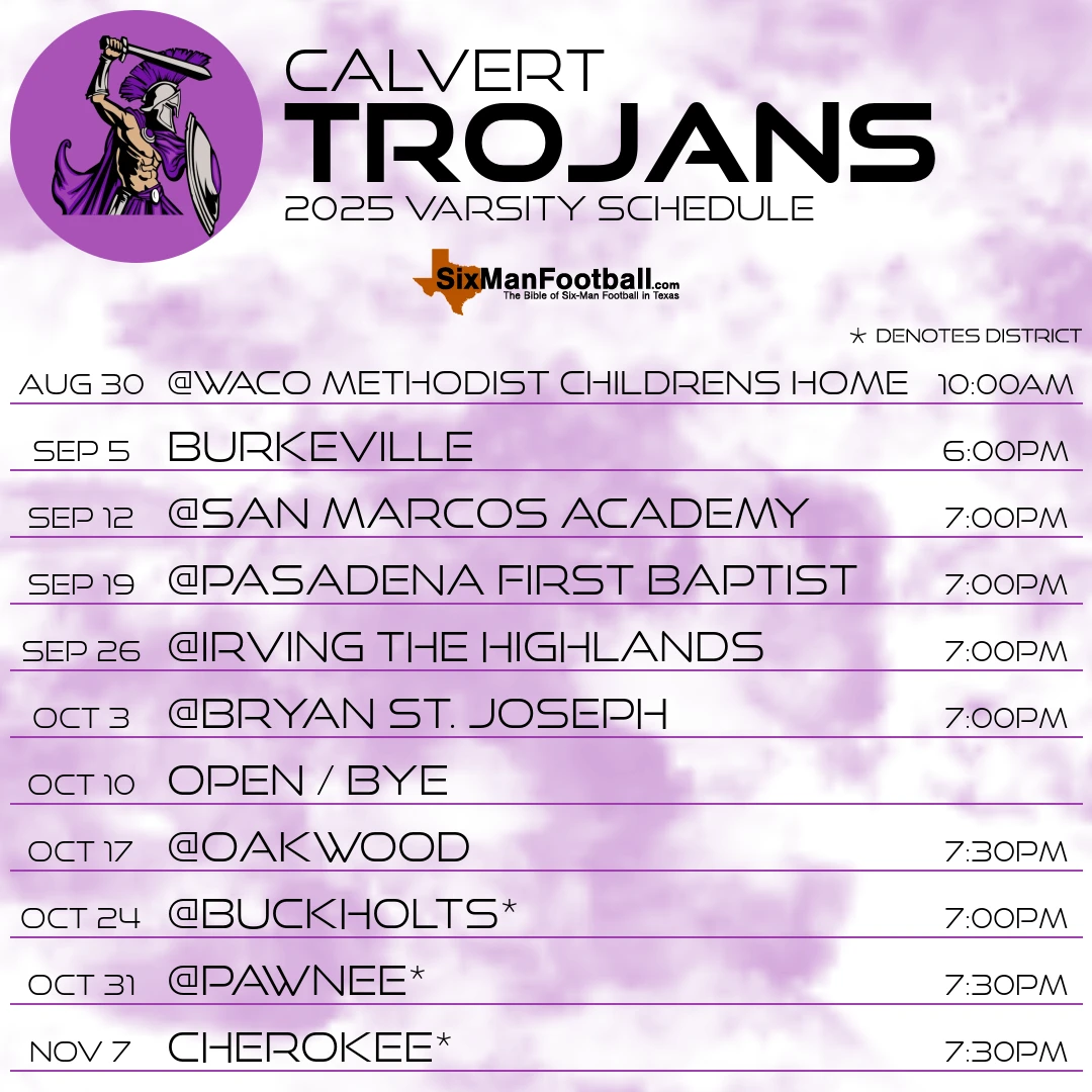 Calvert Trojans 2025 football schedule