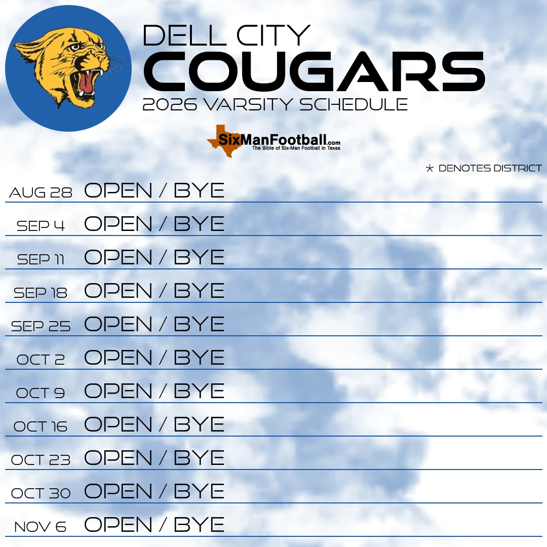 Dell City Cougars 2026 football schedule
