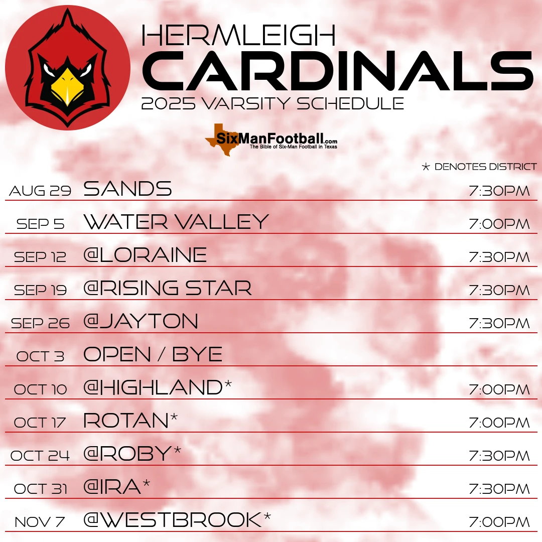 Hermleigh Cardinals 2025 football schedule