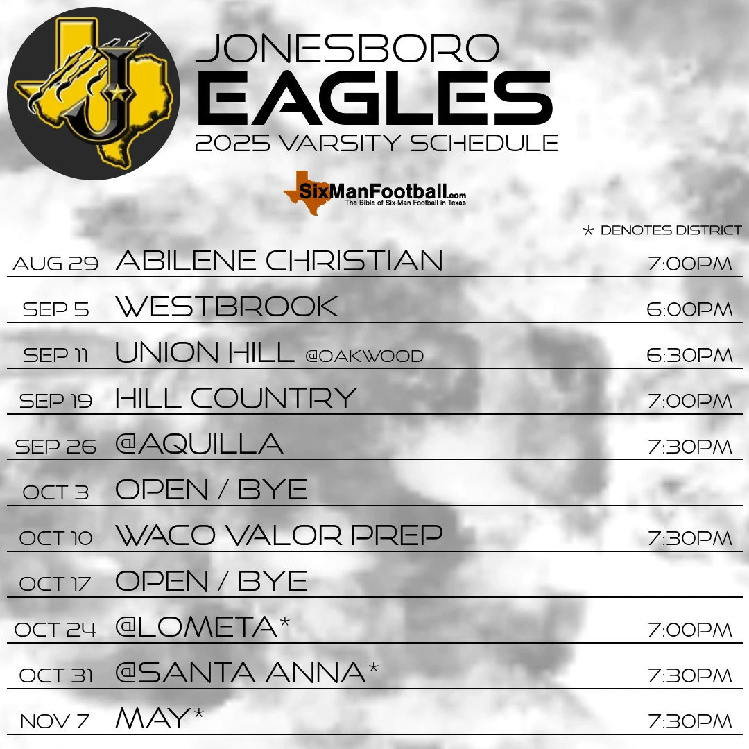 Jonesboro Eagles 2025 football schedule