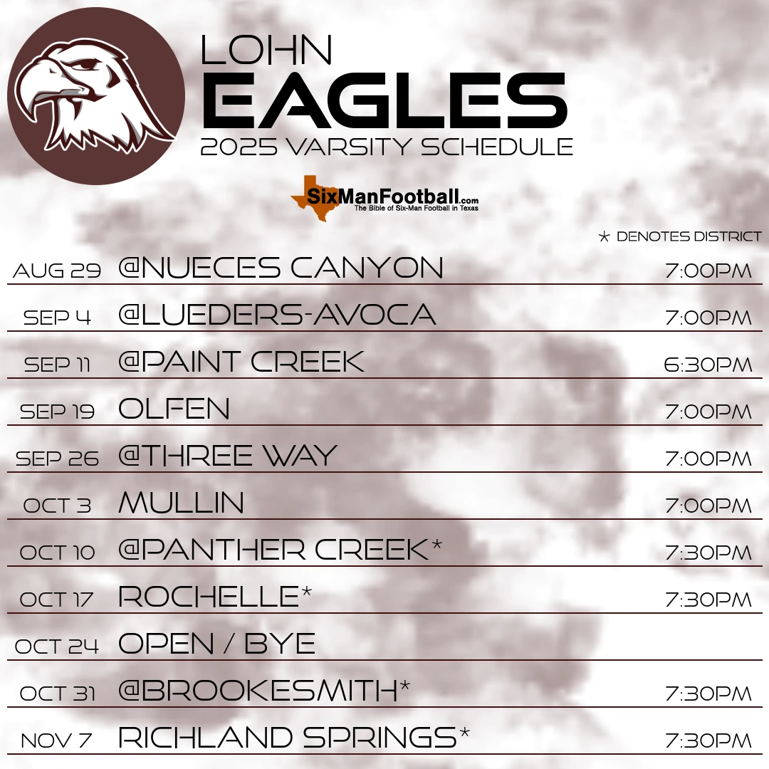 Lohn Eagles 2025 football schedule