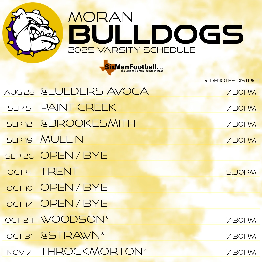 Moran Bulldogs 2025 football schedule
