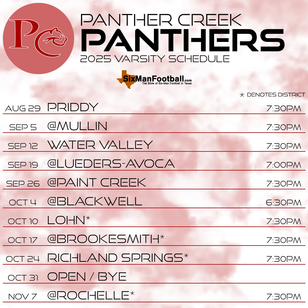 Panther Creek Panthers 2025 football schedule