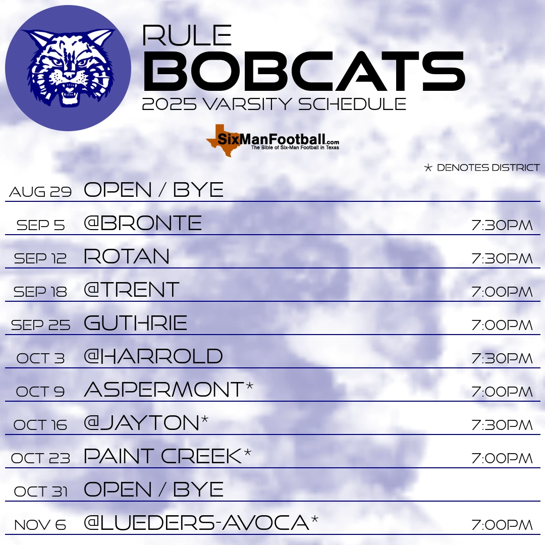 Rule Bobcats 2025 football schedule