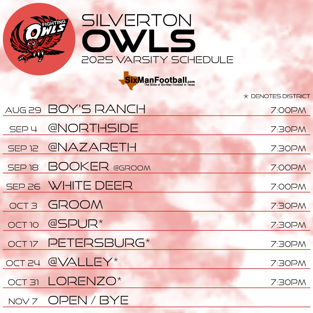 Silverton Owls 2025 football schedule