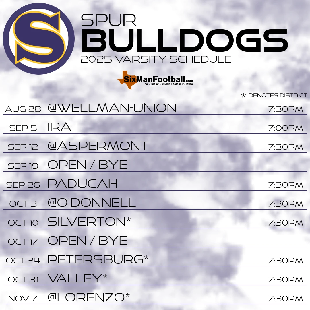 Spur Bulldogs 2025 football schedule