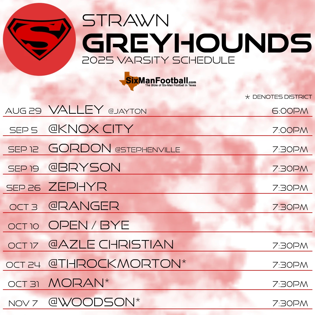 Strawn Greyhounds 2025 football schedule