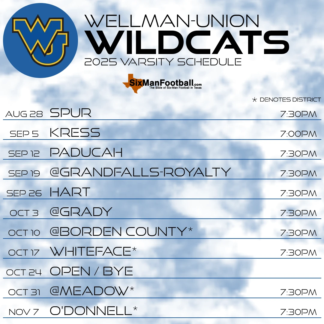 Wellman-Union Wildcats 2025 football schedule
