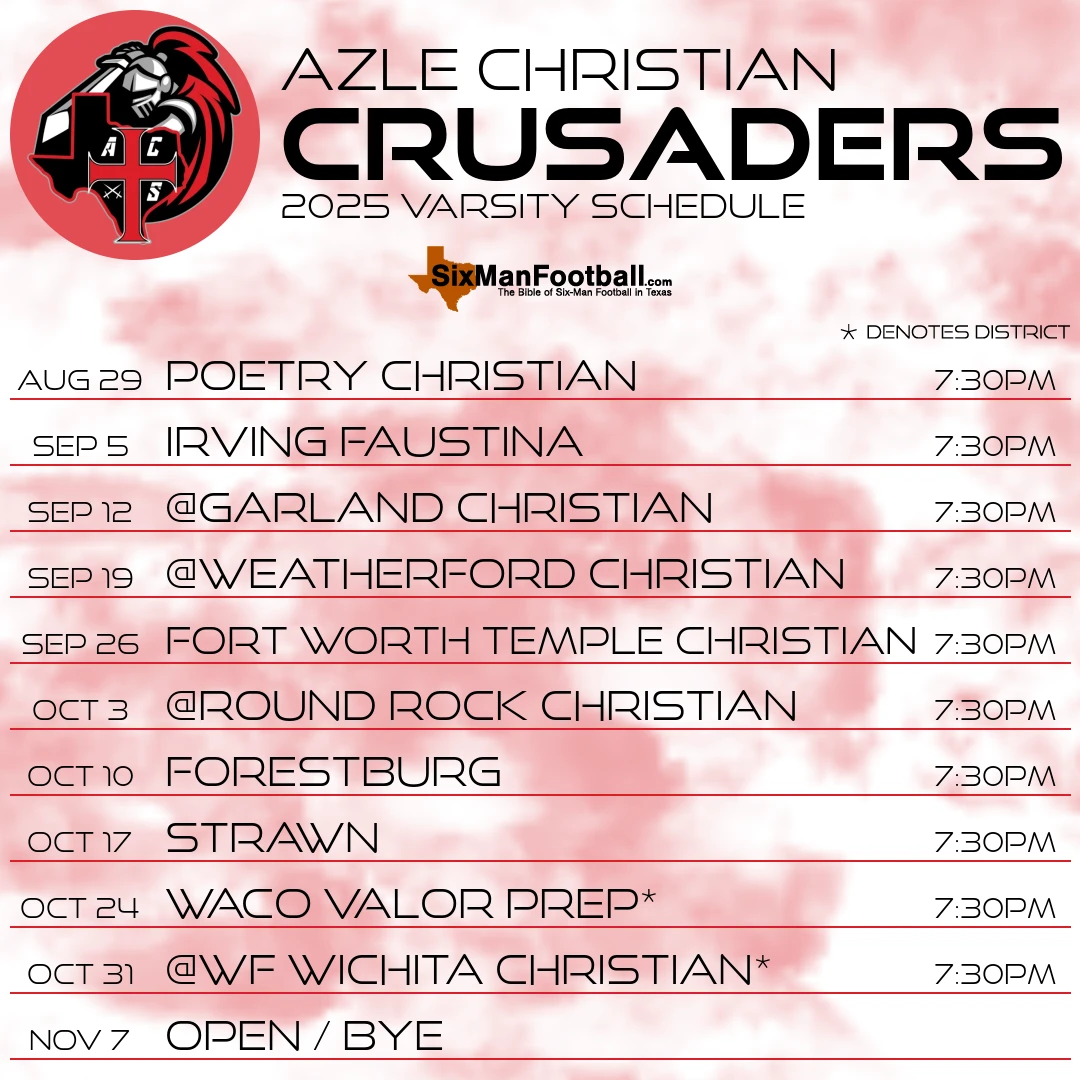 Azle Christian Crusaders 2025 football schedule