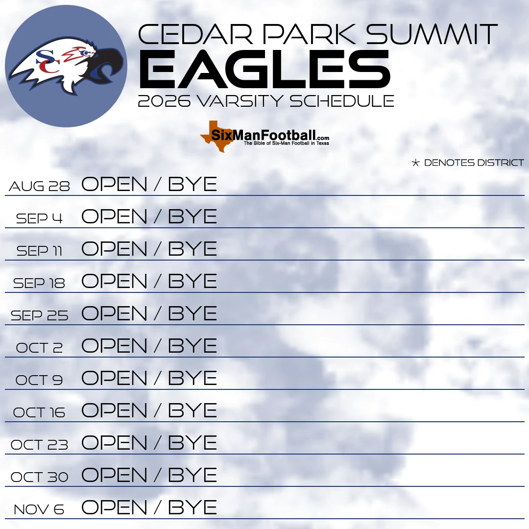 Cedar Park Summit Eagles 2026 football schedule