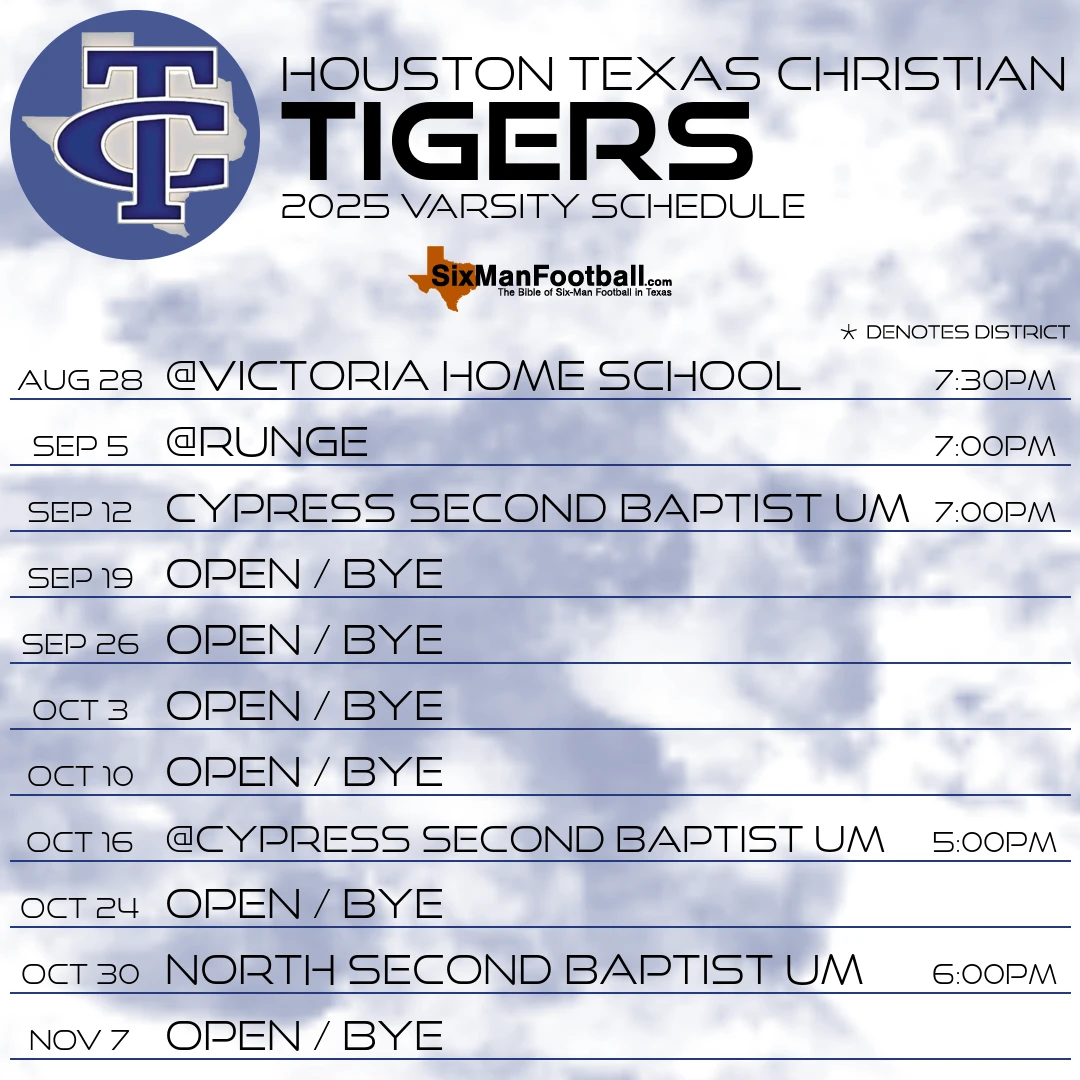 Houston Texas Christian Tigers 2025 football schedule