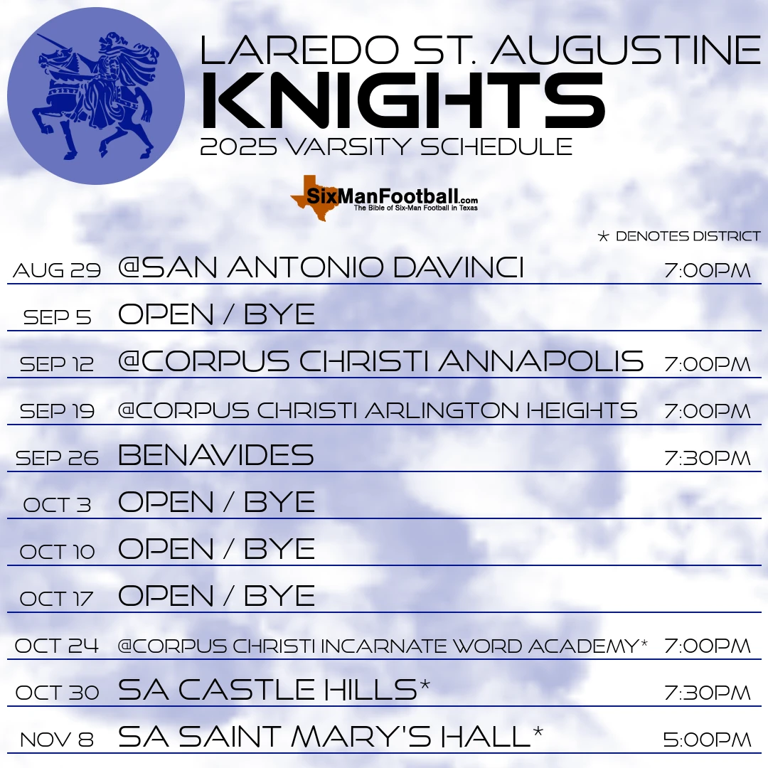 Laredo St. Augustine Knights 2025 football schedule