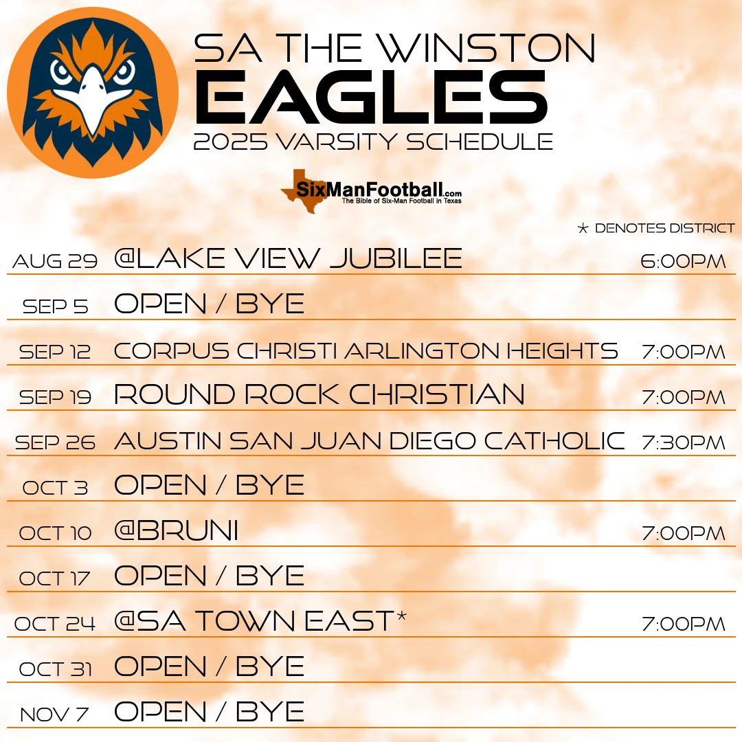 SA The Winston Eagles 2025 football schedule